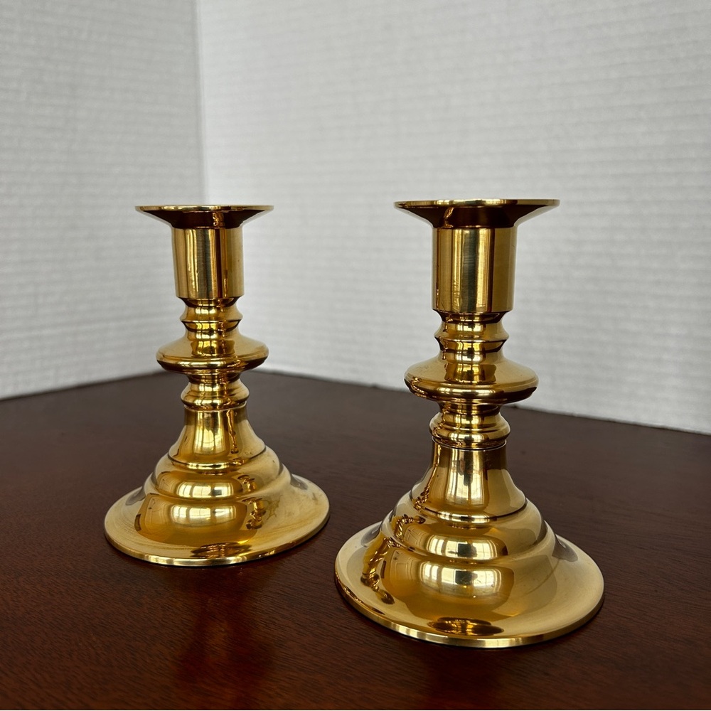 Set of Two Brass Candlesticks